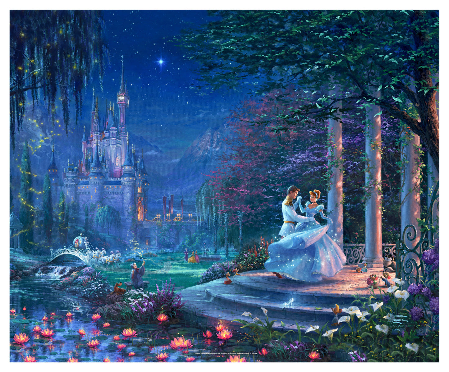 Cinderella is in the arms of her prince. Cinderella's dreams have come true under the Starlight