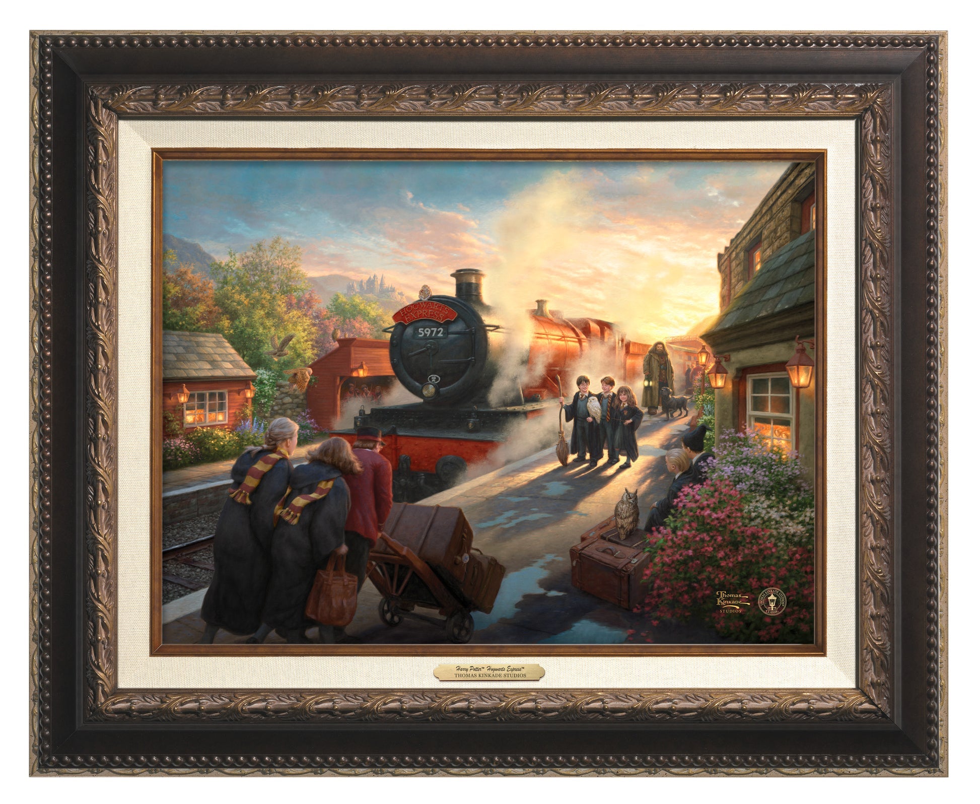 Aged Bronze  - Frame Rubeus Hagrid has come to collect Harry and travel with him to the school on the Hogwarts Express.