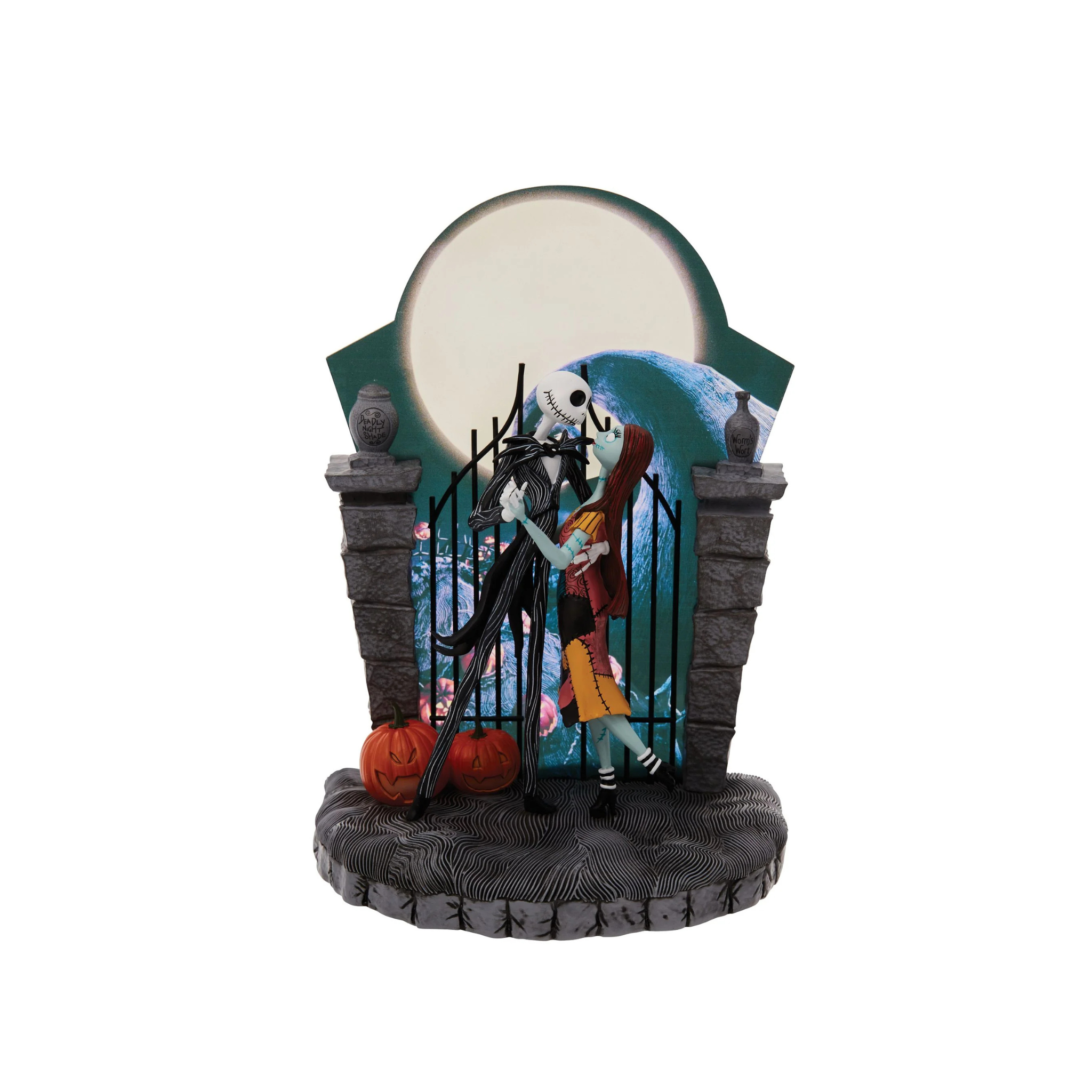 Halloween moon, Jack Skellington and Sally share a hauntingly romantic moment - Front View