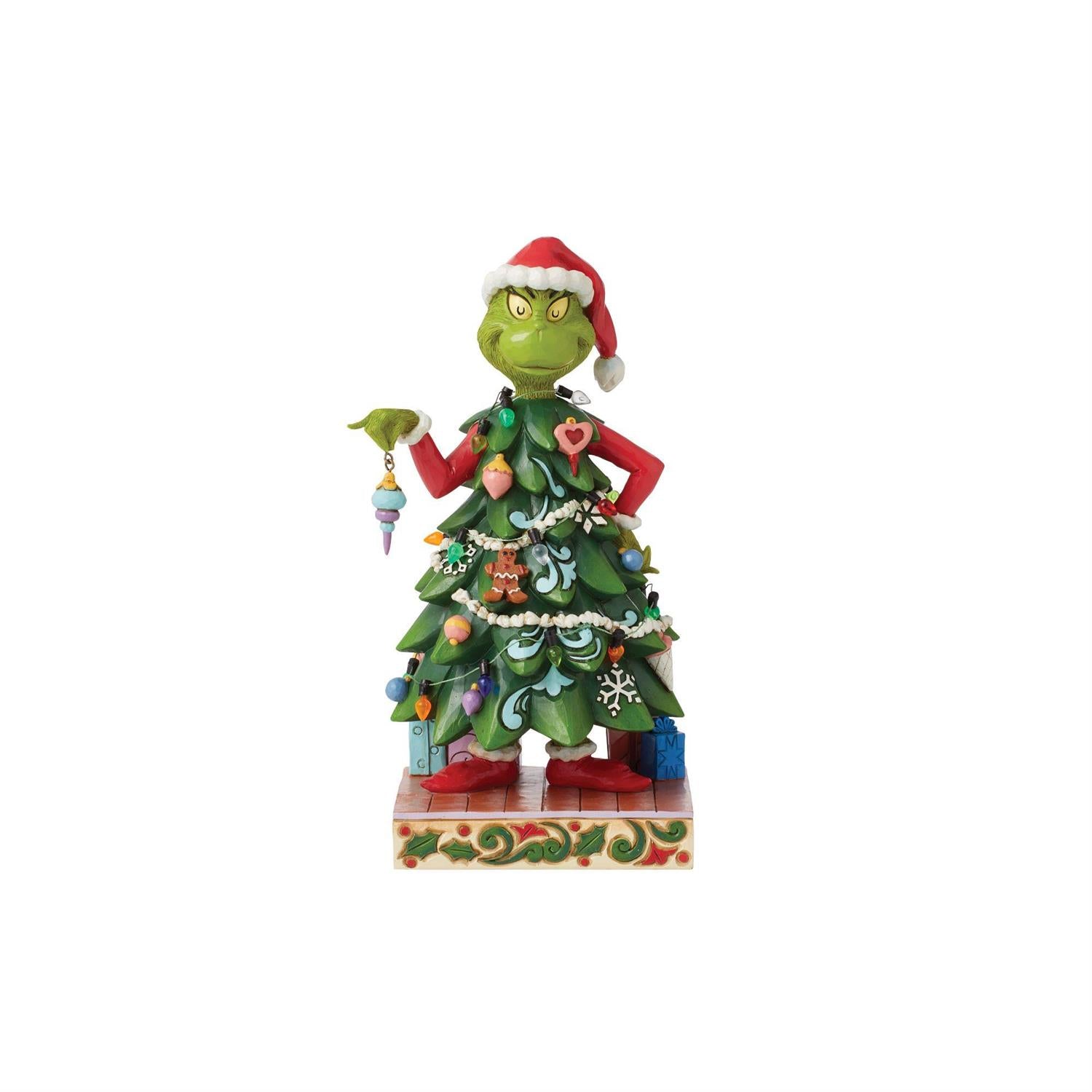 Grinch dressed as a tree