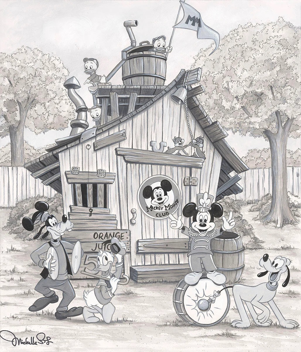 Mickey and Friends hanging out in their Clubhouse - Canvas