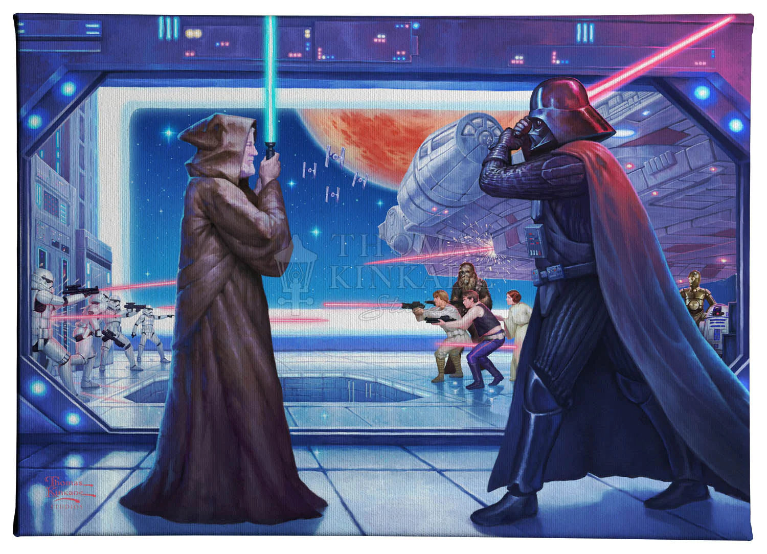 Obi-Wan and Darth Vader's final battle. Gallery Wrapped Canvas