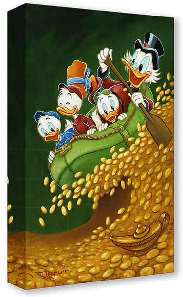 Scrooge McDuck and his three nephew.