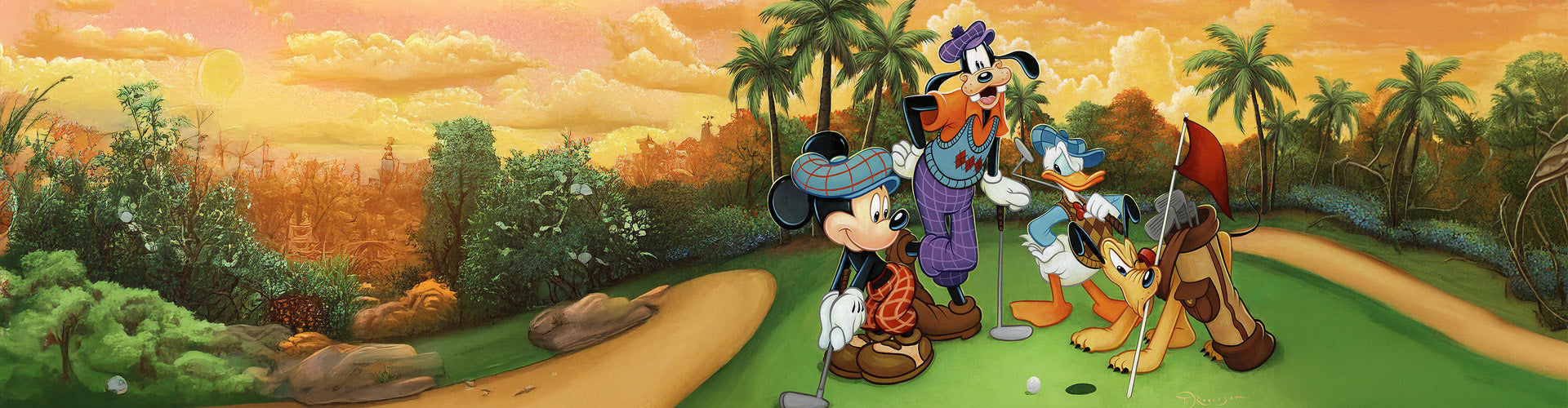 Disney gifts for him featuring the Fabulous Foursome by Tim Rogerson -  enjoy a day of Golf.