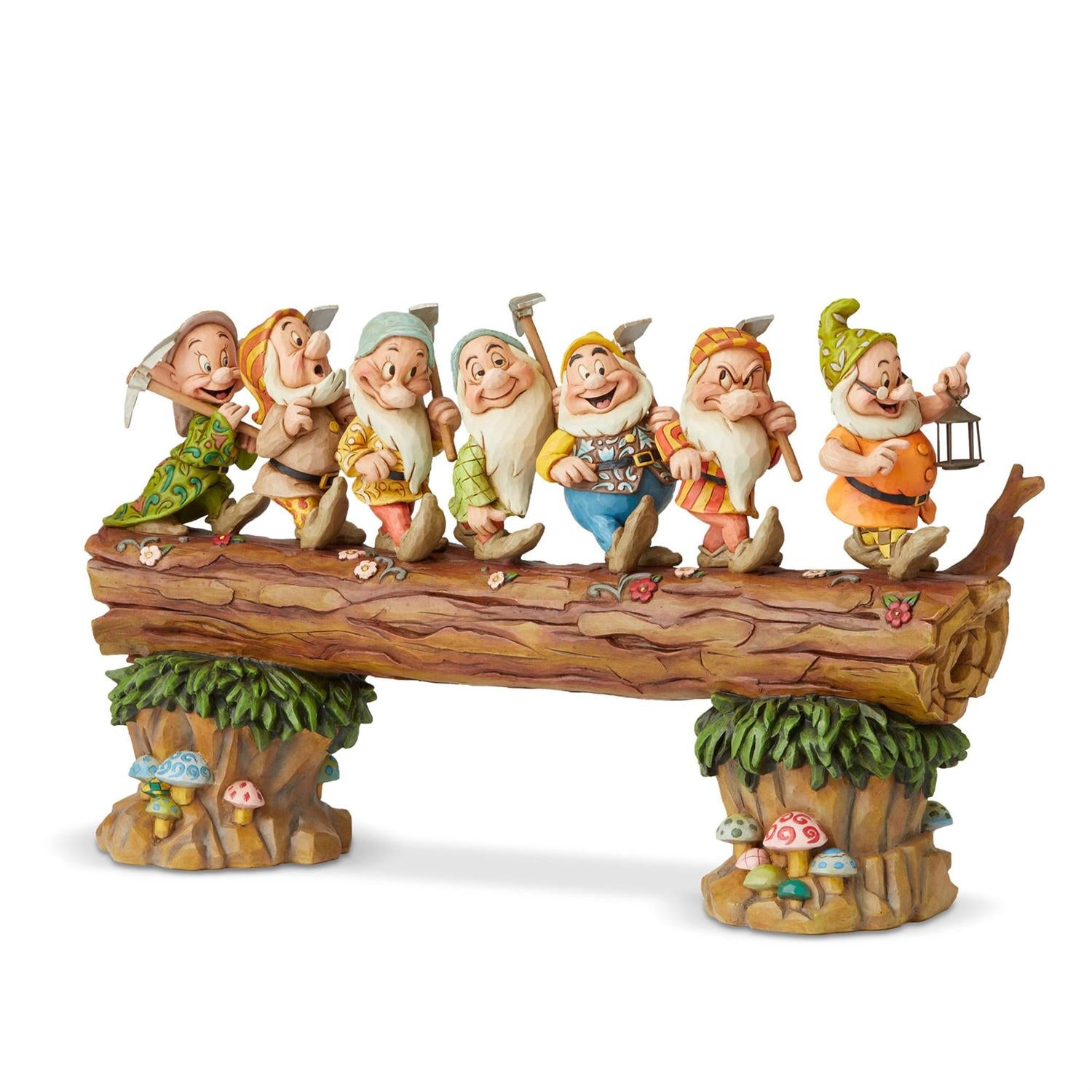 Seven Dwarfs on the tree log