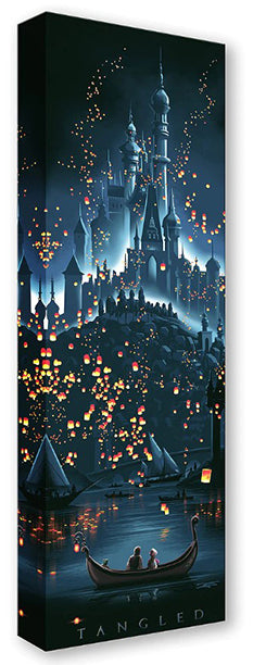 Rapunzel watching the celebration of lit candles in honor of her 18th birthday - Gallery Wrapped Canvas 18th