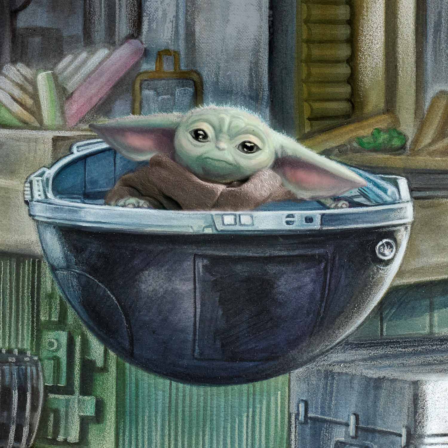 Closeup of Grogu