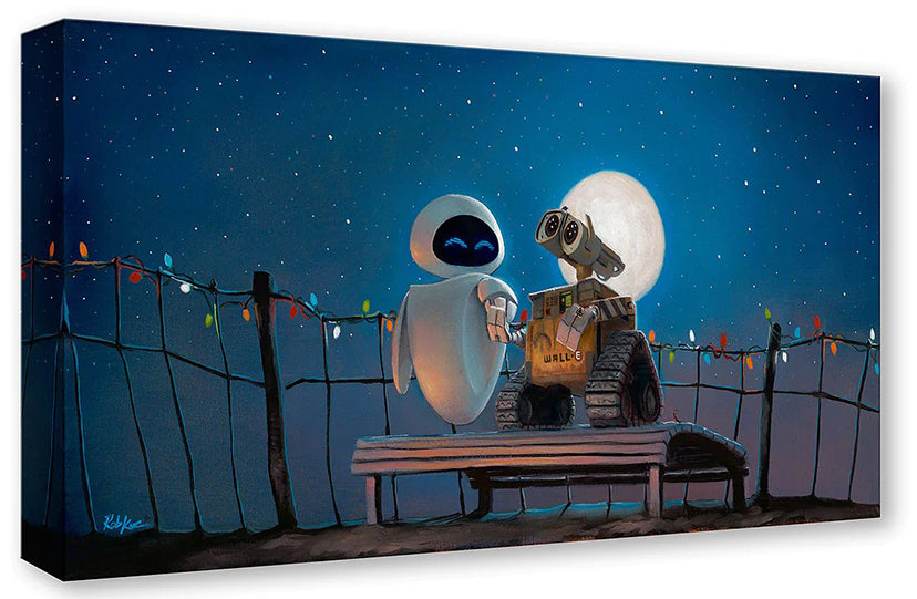 WALL-E and EVE under the moonlight - Gallery Wrapped Canvas