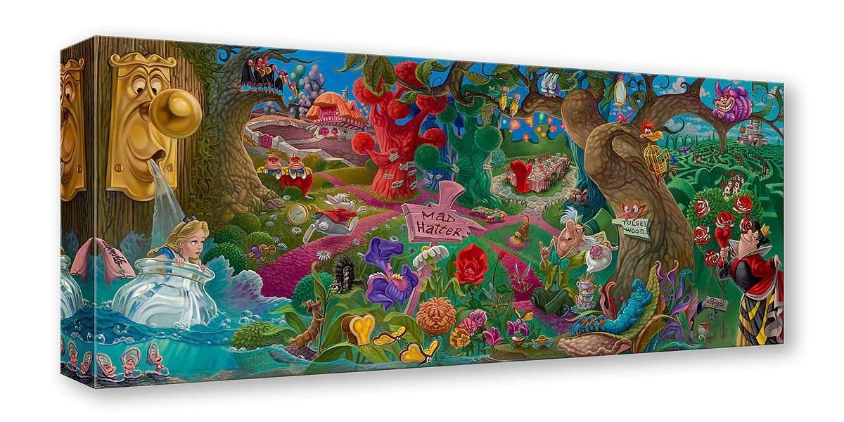 Alice is in the woods with all the nutty Wonderland characters. Gallery Wrapped Canvas
