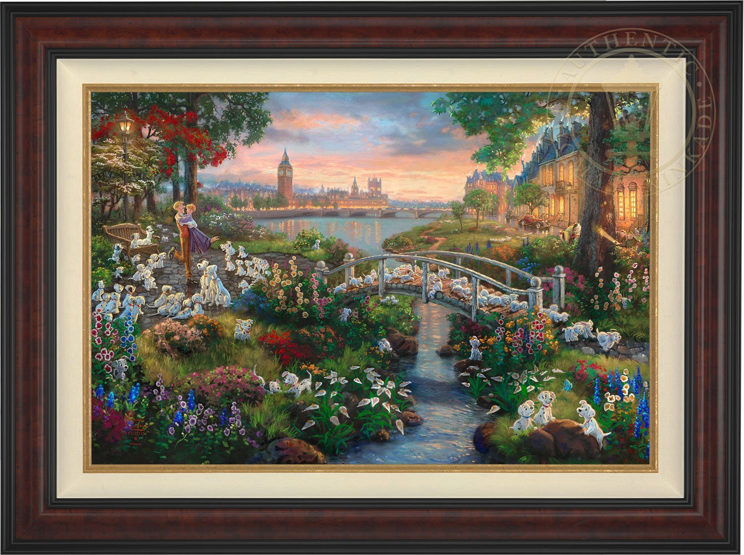 A visual tour of historic London, with all of its famous landmarks, 101 Dalmatians puppies along with Pongo, Perdita, Roger and Anita all gather at the park, for a day of romance and fun - Burl Frame.