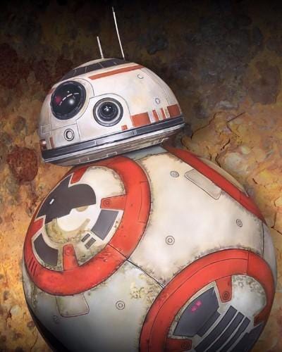Portrait of astromech droid BB-8.