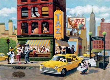 Meet Me At The Taz Cafe by Warner Bros. Studios. Bugs Bunny, Daffy Duck and Sylvester at the busy Taz Cafe corner.