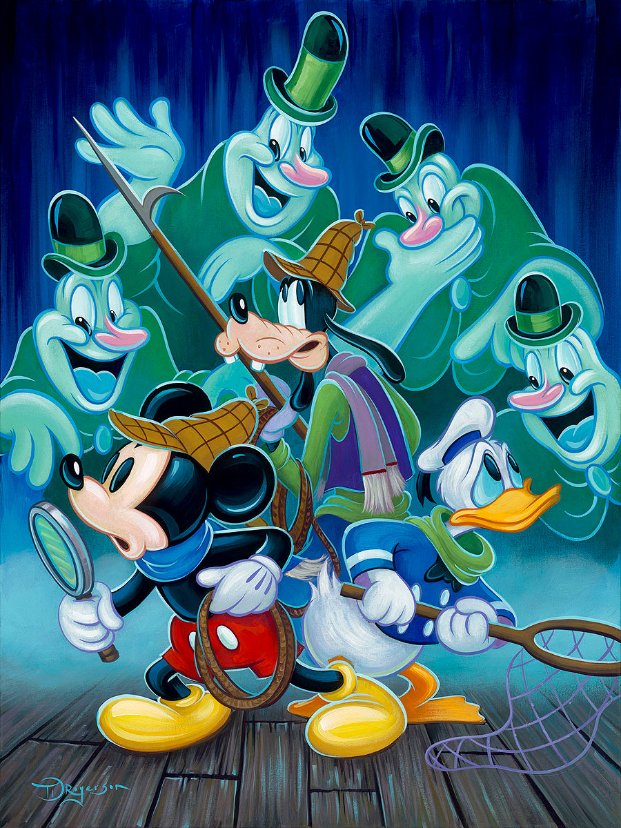 Ghost Chasers by Tim Rogerson Mickey, Donald, and Goofy are haunted by the ghost characters.