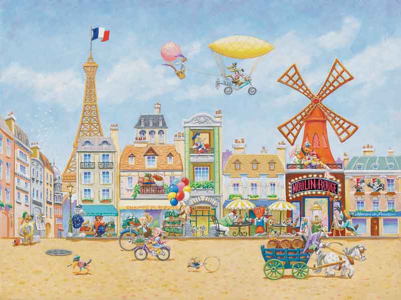 Paris En Avril by Kirk Mueller A vintage look at the Looney Tunes characters, spending a day in Paris. featuring the Moulin Rouge, the Eiffel Tower and other landmarks.