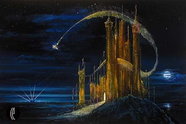 Tinker Bell - surrounding the Golden Castle with her Fairy Dust by the light of the midnight moon.