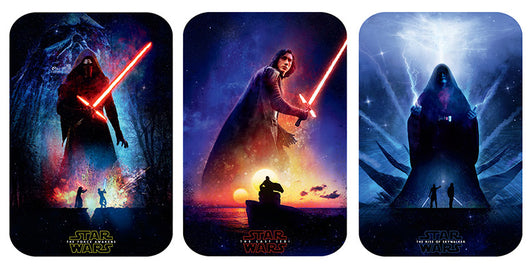 Set of three Star Wars Sequel Trilogy prints - Rey of Light, Beacon of Hope, and Awakening by artist Zoltan Simon.