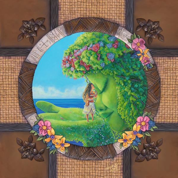 Te Fiti by Denyse Klette. Features Moana, and Te Fiti sharing a moment, a poignant moments from Disney&