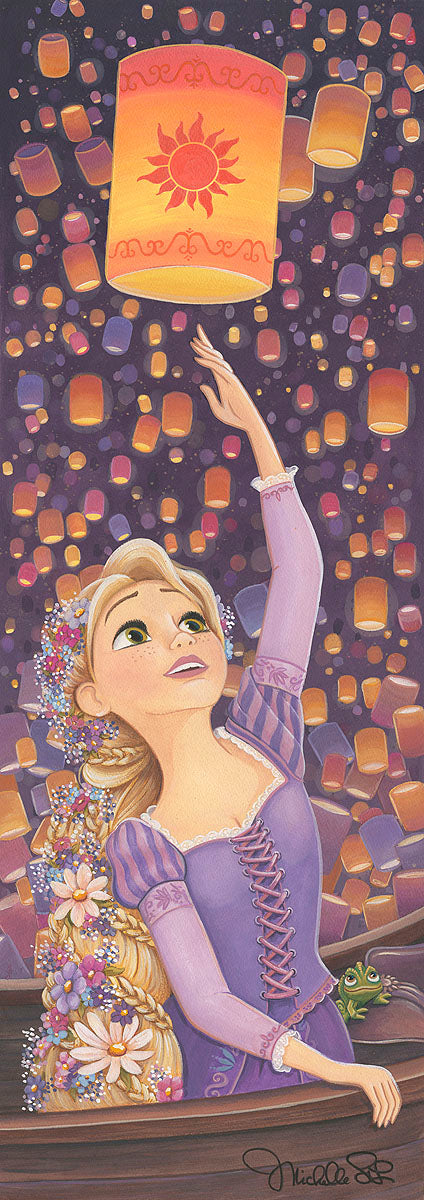 The Lantern By Michelle St. Laurent Rapunzel lets her lantern fly at the festival of lights. Inspired by the Disney 2010 Film Tangled.