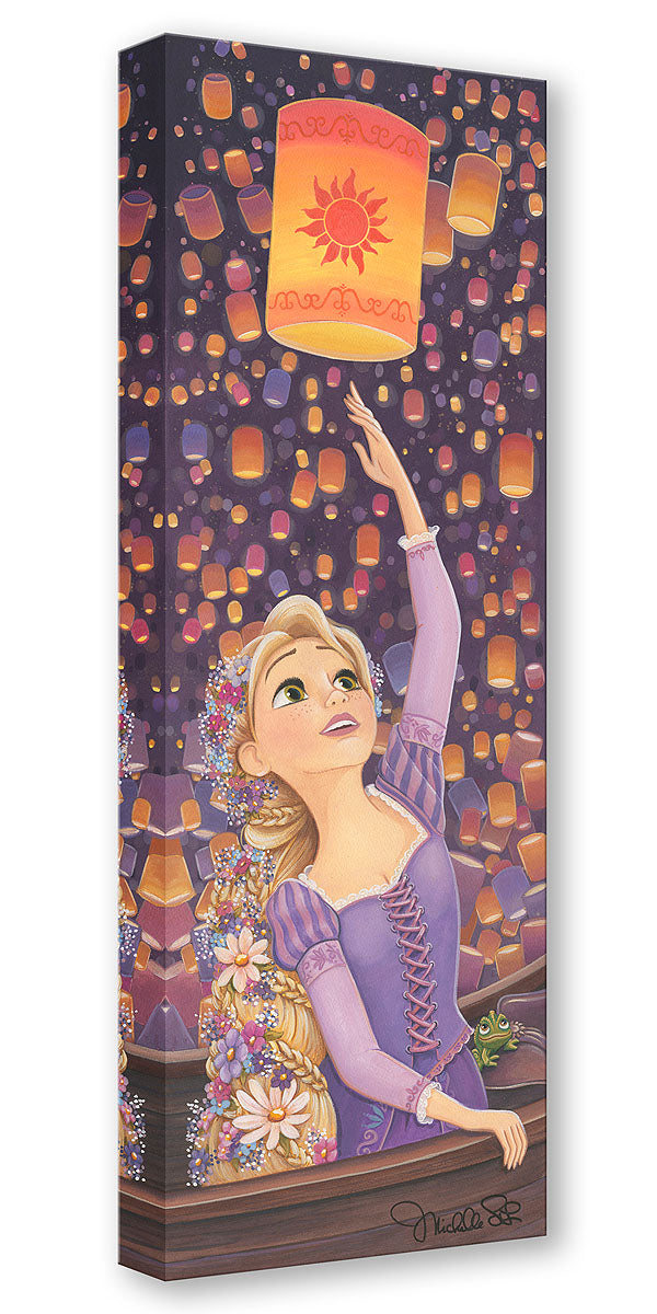 The Lantern By Michelle St. Laurent Rapunzel lets her lantern fly at the festival of lights. Inspired by the Disney 2010 Film Tangled.