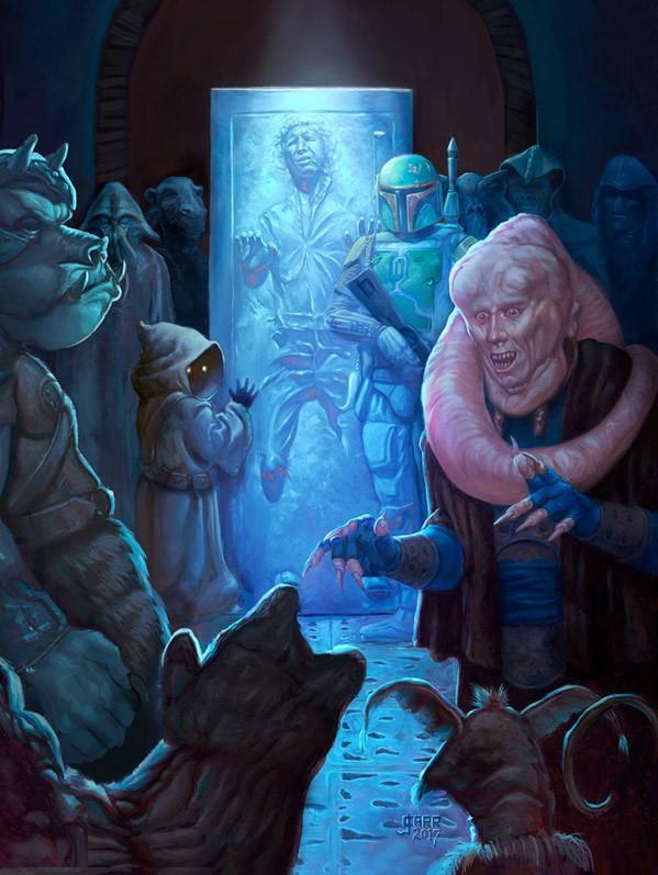 Frozen in carbonite Solo is taken to Jabba&