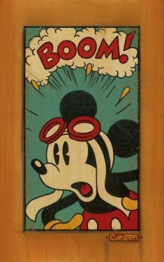 Vintage Style - Pilot Mickey has surprised look in "Boom!"