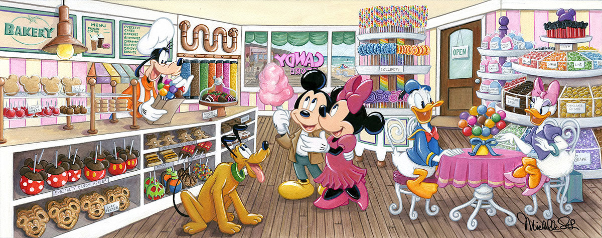 Trip to the Candy Store by Michelle St. Laurent Mickey, Minnie and friend gather at the local Candy Store.