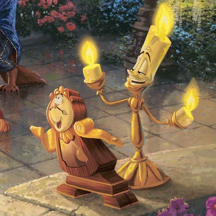 Cogsworth and Lumiere - closeup,