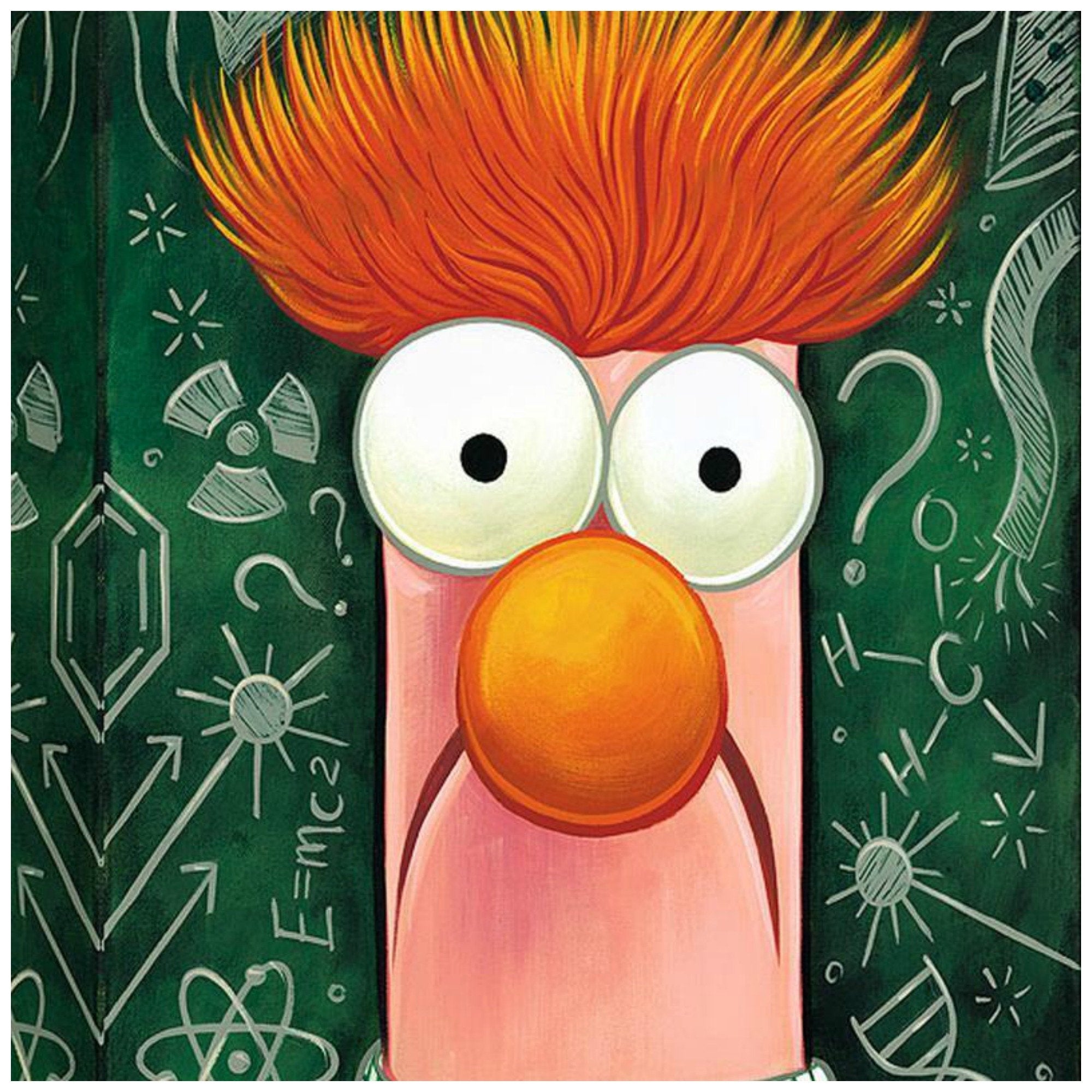 Beaker by Tim Rogerson. Portrait of Beaker from the Muppet Show- closeup