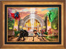 Hall of Justice by Thomas Kinkade Studios.  In Hall of Justice the intrepid heroes-Batman, Wonder Woman, Cyborg, Aquaman, Green Lantern, Superman, and The Flash – have been called into action.  - Aurora Copper - Frame