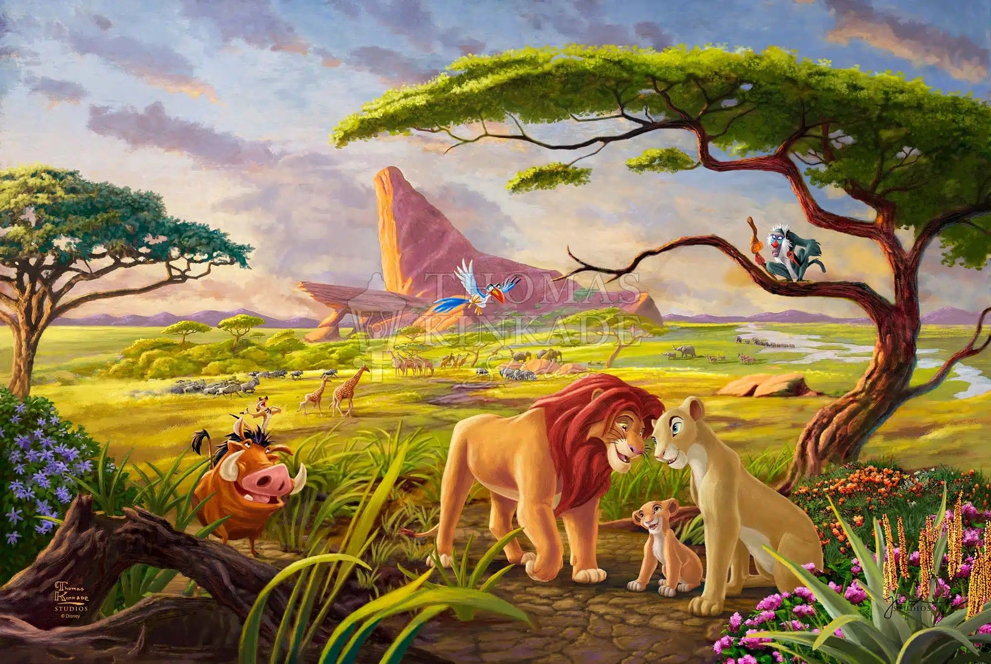 Unframed - Featuring Africa's lush and colorful plain stretches far behind Kiara, Nala, and Simba as the circle of life continues in harmony and balance.