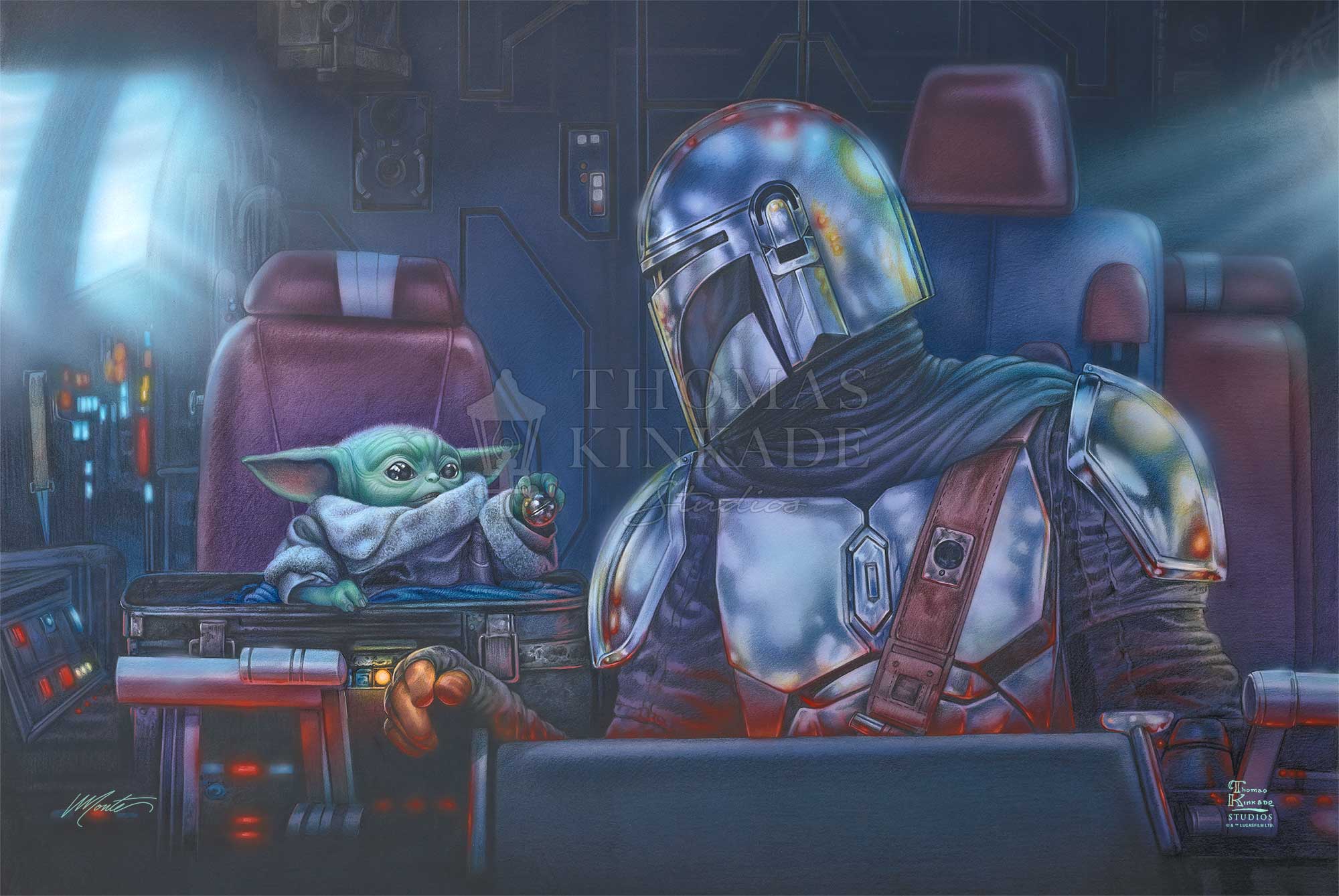 In this image, Monte portrays a touching scene. - Unframed Canvas
