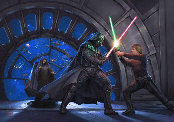 The duel of Darth Vader™ and Luke Skywalker™. Is this the final encounter for father and son? Artwork inspired by Star Wars Movie - The Empire Strikes Back.