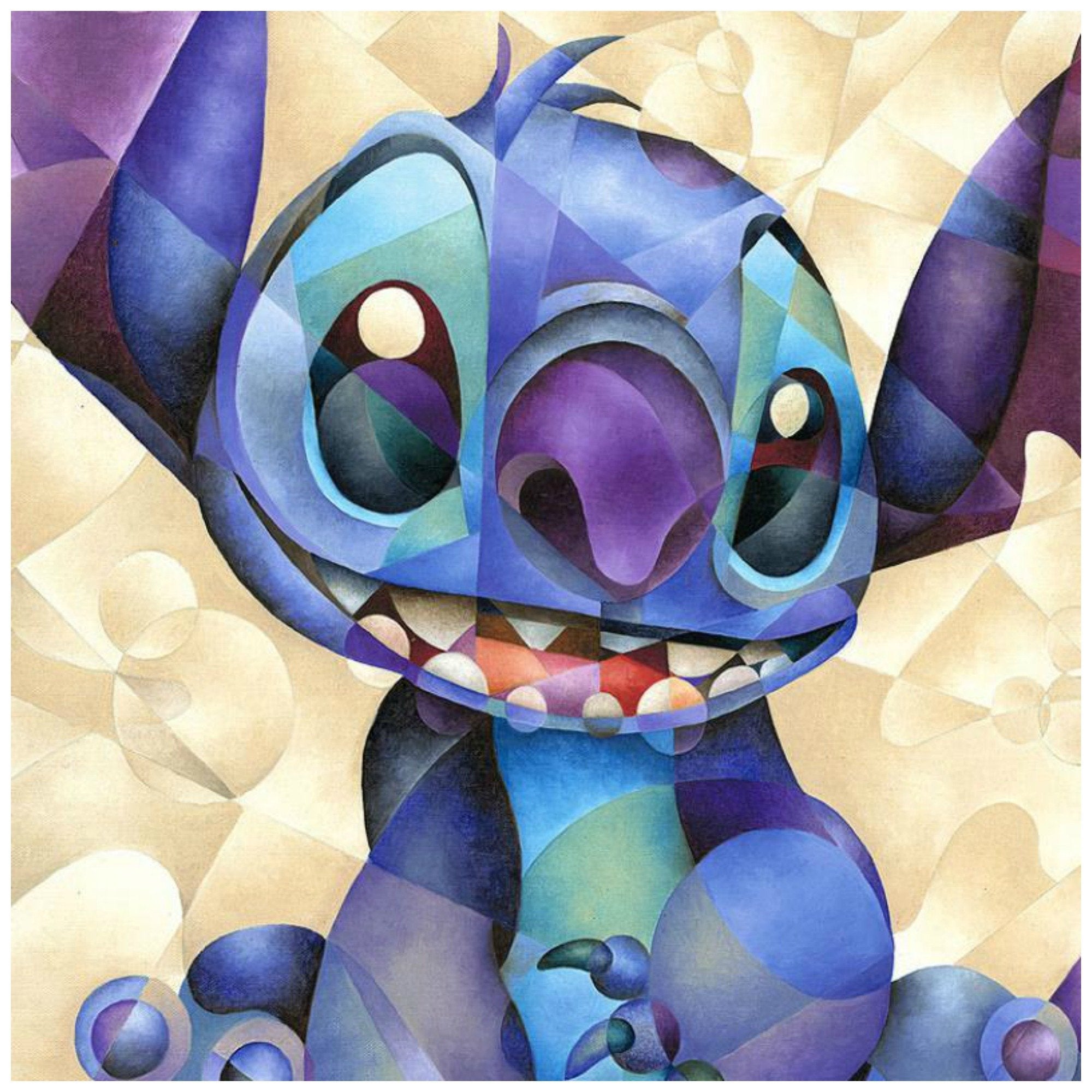 Cute and Fluffy by Tom Matousek. A portrait of a light purple and blue colored Stitch sitting - closeup