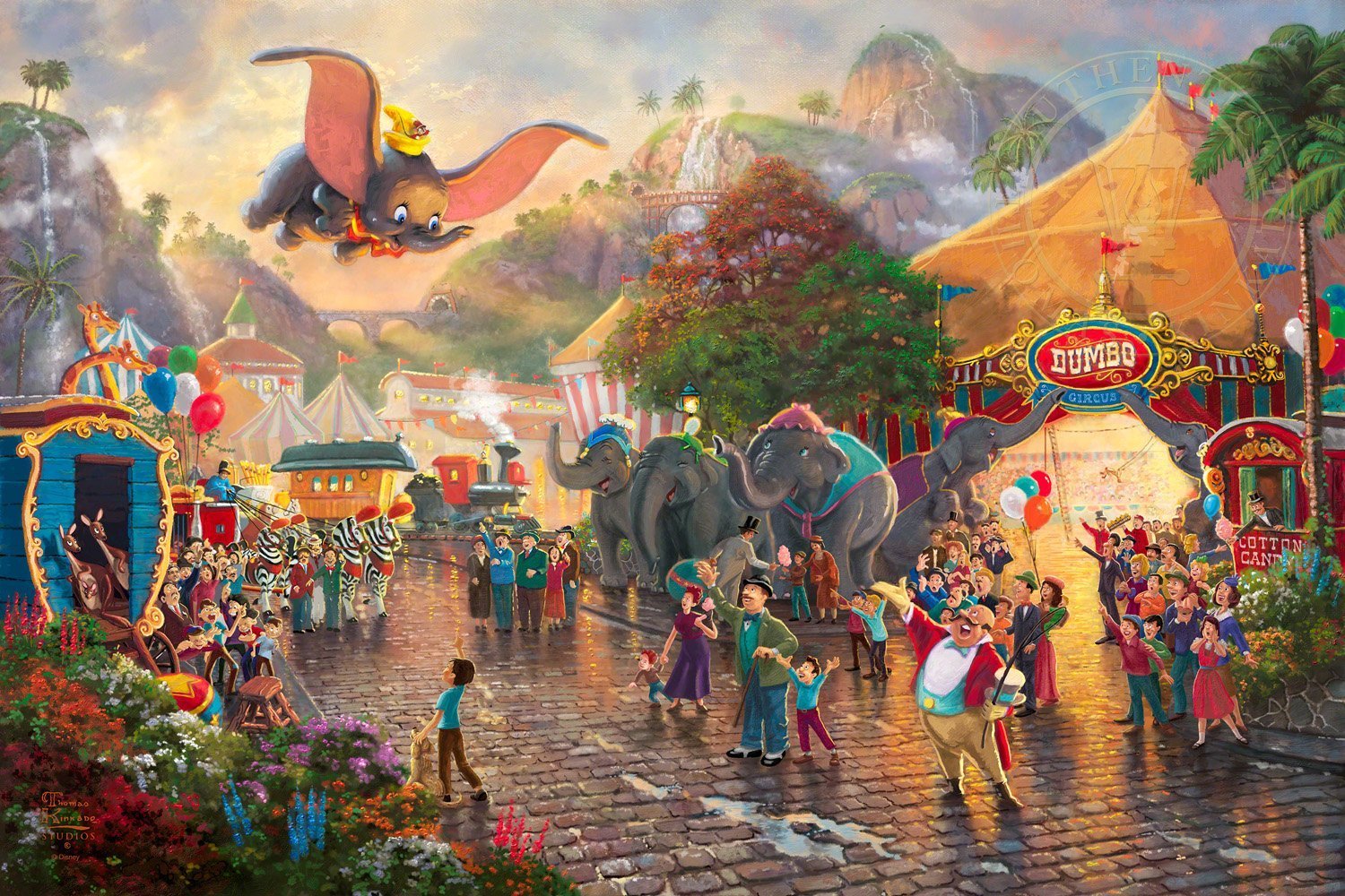 Dumbo feels soaring over the crowd rtrays the happiness and pride that his circus friends feel for Dumbo as he soars above the crowd.- Unframed