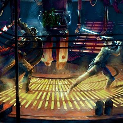 Darth Vader and Luke duel - Closeup