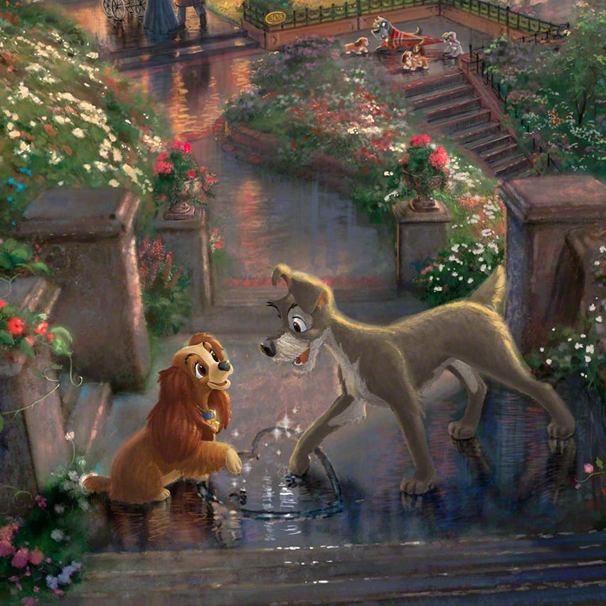 Lady and the Tramp meet - Closeup