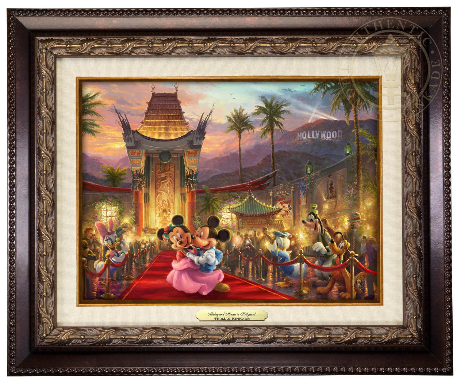 Mickey and Minnie walk the red carpet - Aged Bronze Frame