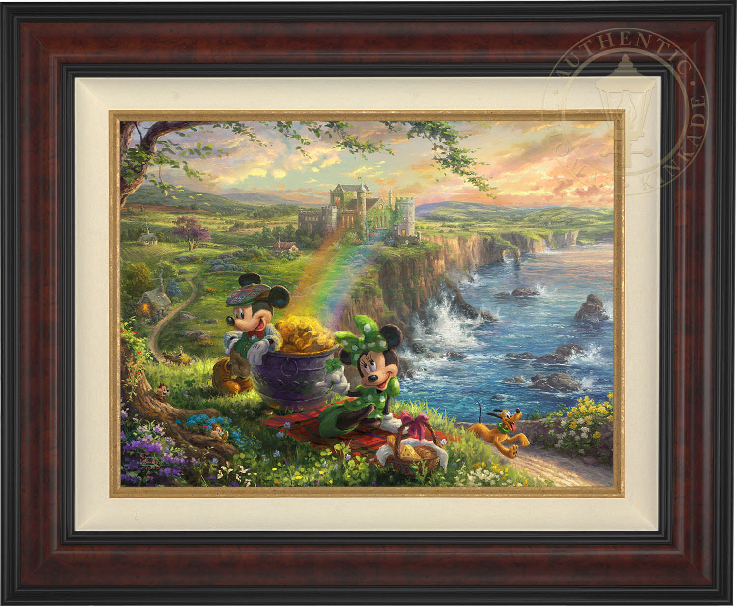 Dressed in the Irish's traditional color, Mickey and Minnie seem to have luck on their side. Burl Frame