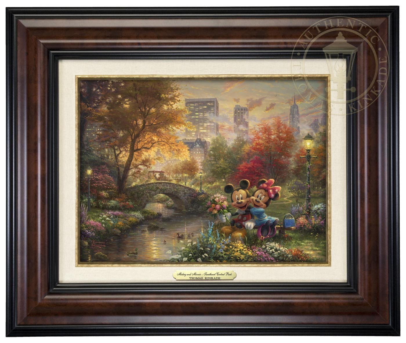 As Mickey Mouse hands Minnie Mouse a beautiful bouquet, a thankful Minnie throws her arms around Mickey’s neck - Burl Frame
