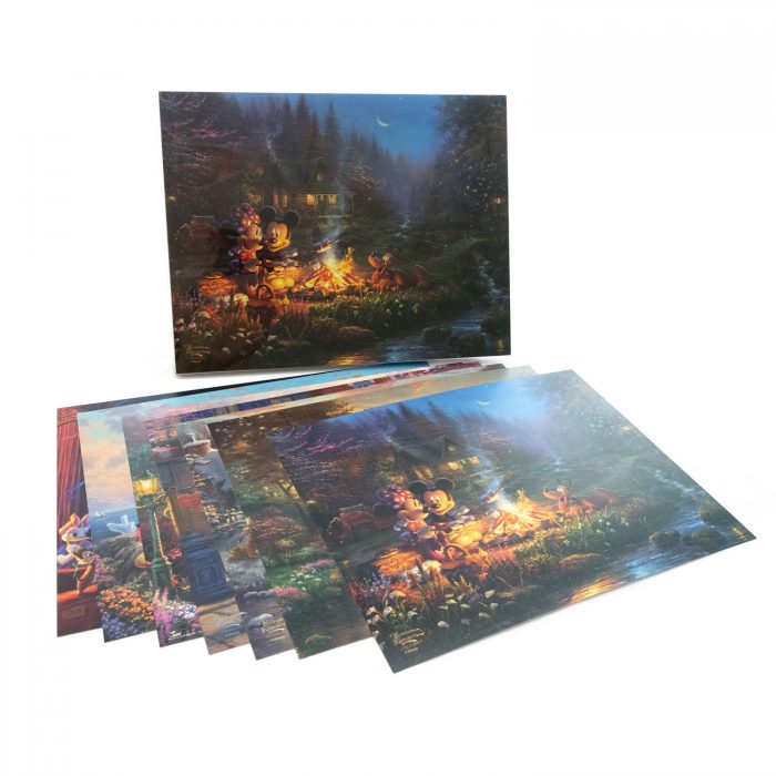 The Sweetheart Collection series includes 7 art prints - Sweetheart Central Park, Sweetheart Bridge, Sweetheart Cove, Sweetheart Holiday, Sweetheart Campfire, Sweetheart Café and 90 Years of Mickey.