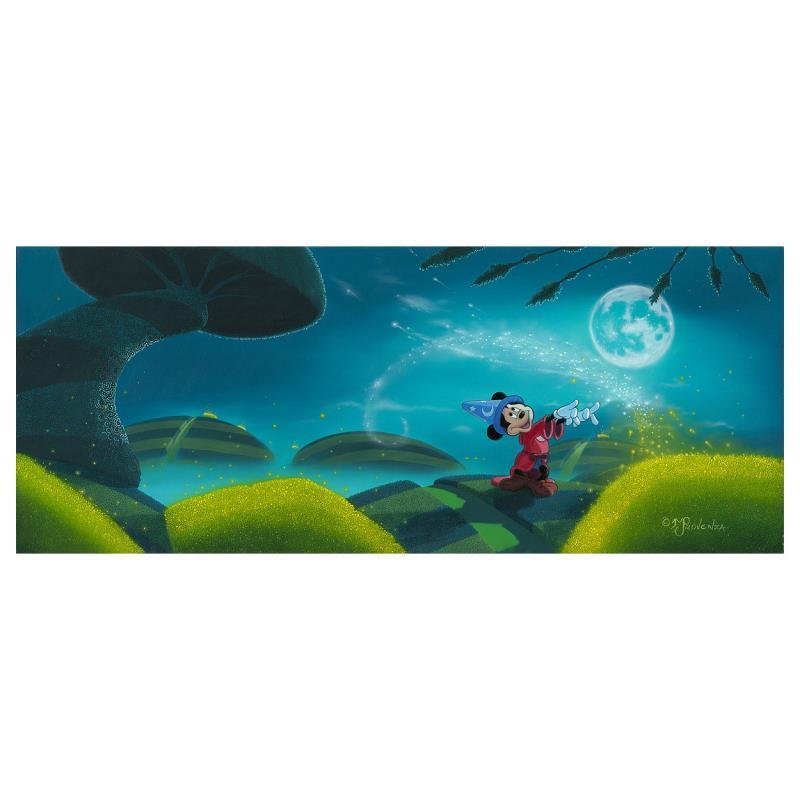 Moonlit Magic by Michael Provenza Mickey the Sorcerer creates magic gold dust under the moonlit.