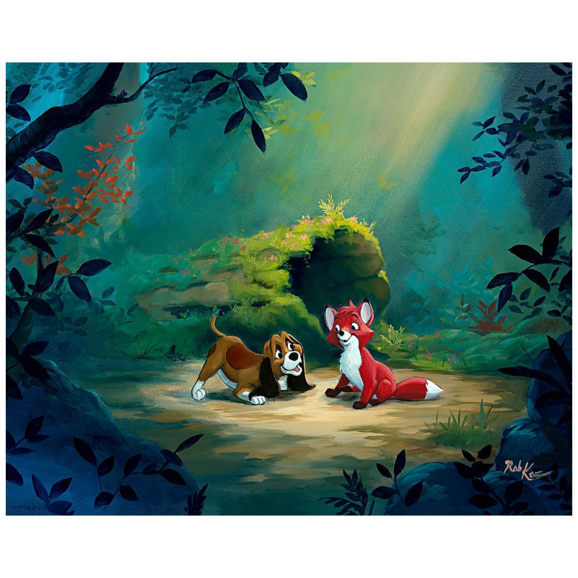 New Found Friend in the Forest by Rob Kaz. A young Cooper the hound dog, has found a new friend, Tod the fox who lives in the forest.