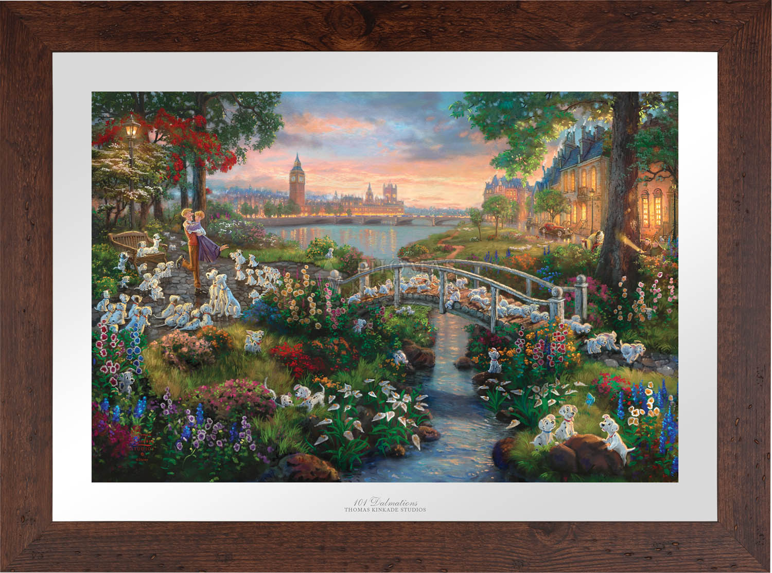 101 Dalmatians puppies along with Pongo, Perdita, Roger, and Anita all gather at the park, for a day of romance and fun - Wildwood Frame