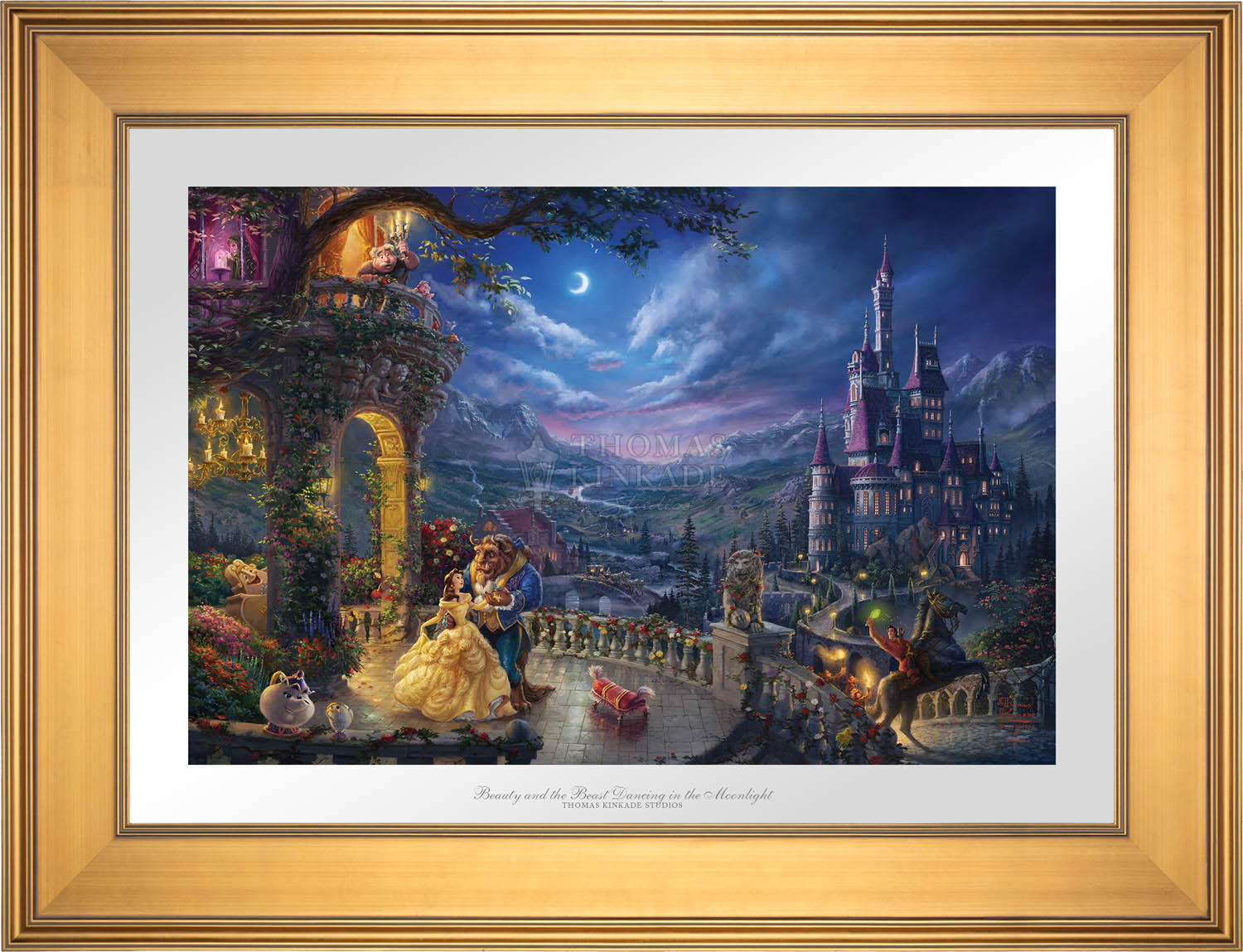 As the lovable Footstool playfully dances at the feet of Belle and the Beast, all the characters gather around in the Castle&