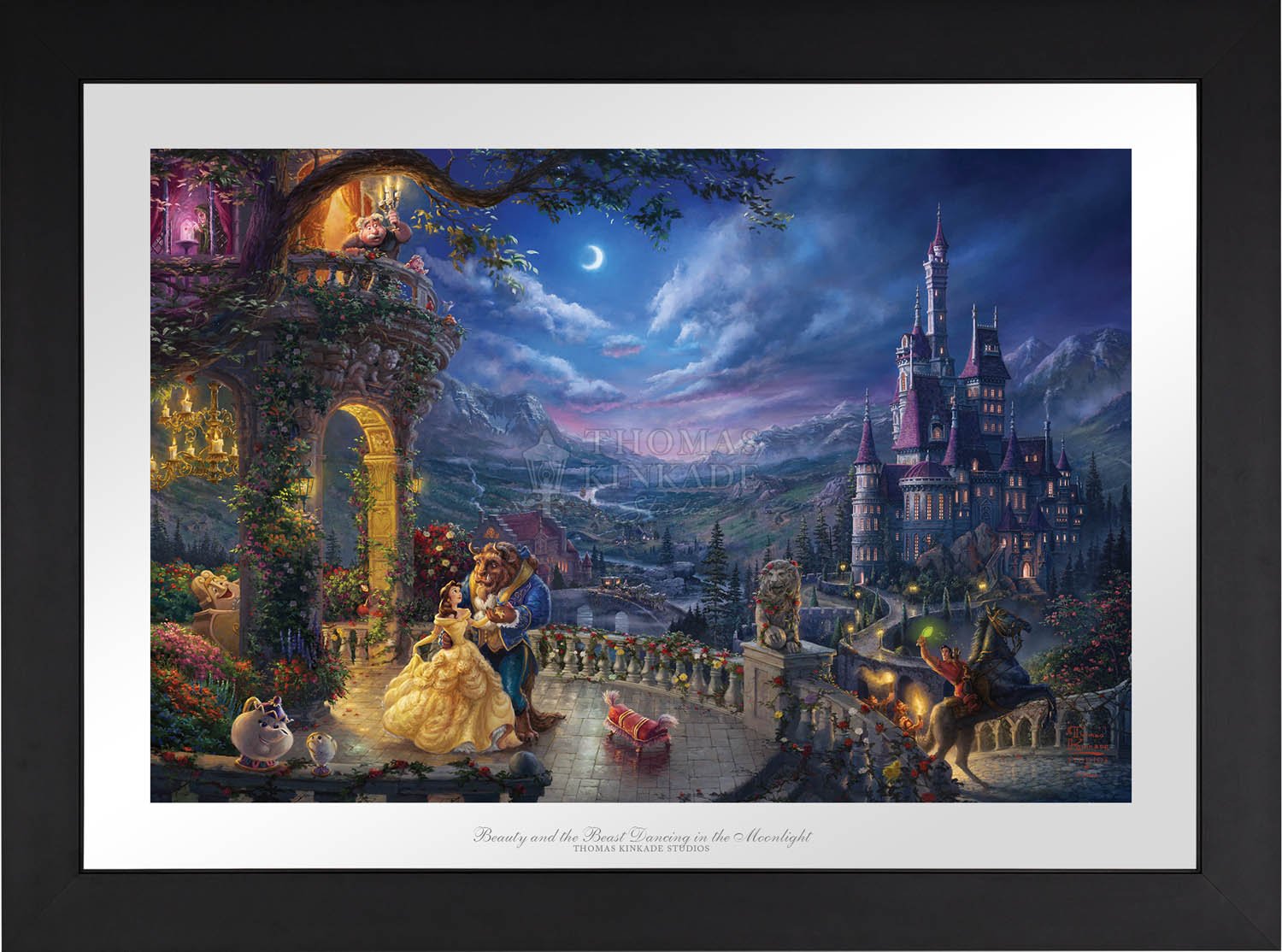 As the lovable Footstool playfully dances at the feet of Belle and the Beast, all the characters gather around in the Castle&