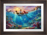  Prince Eric comes out to meet Ariel on a small rowboat, as all the sea creatures look on - Gallery Bronze Frame.