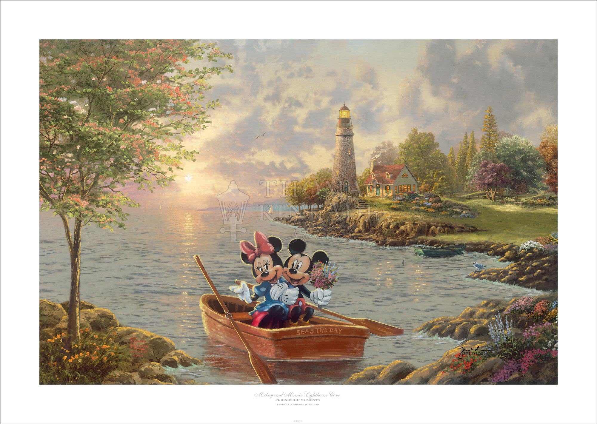 We find the pair enjoying each other’s company as the evening breeze softly blows the waves onto the rocks. Unframed