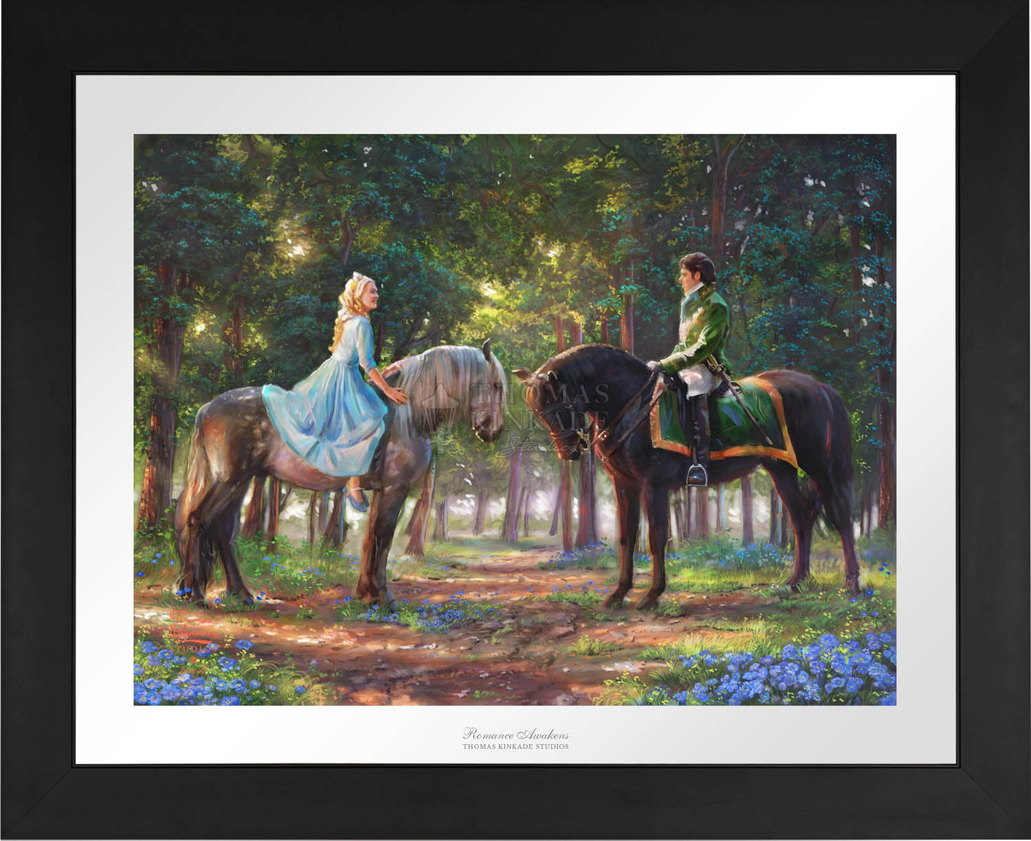 Cinderella-Ella meets "The Prince" for the first time. The two happen to meet in the forest as The Prince is on a stag hunt, and Ella is on a ride of her own -Black Frame