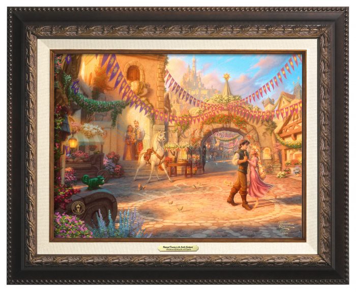 Rapunzel Dancing in the Sunlit Courtyard - Aged Bronze - Frame