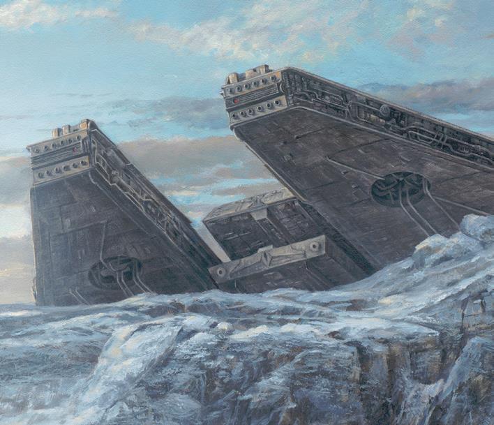 The Millennium Falcon has landed on Crait -closeup